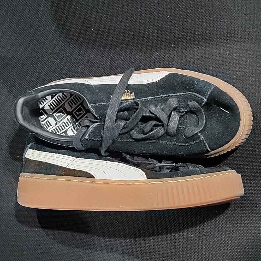 Puma Suede Black and White Sneakers